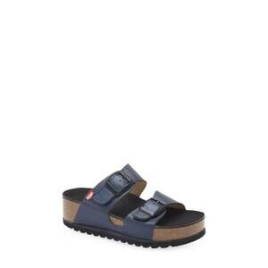 NEW ONFOOT women's carefree platform sandal in starlight marino (navy metallic)
